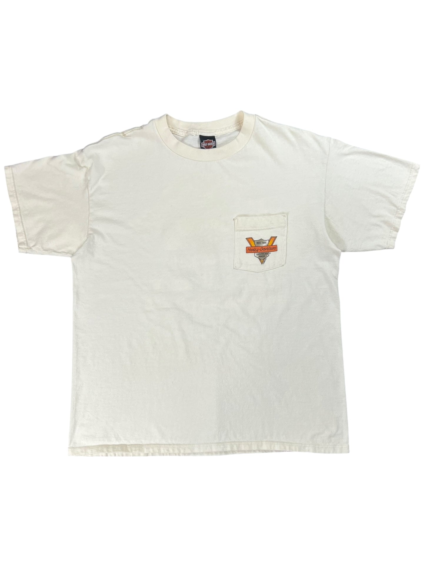 Vintage 1998 Harley Davidson flames pocket tee (XL)