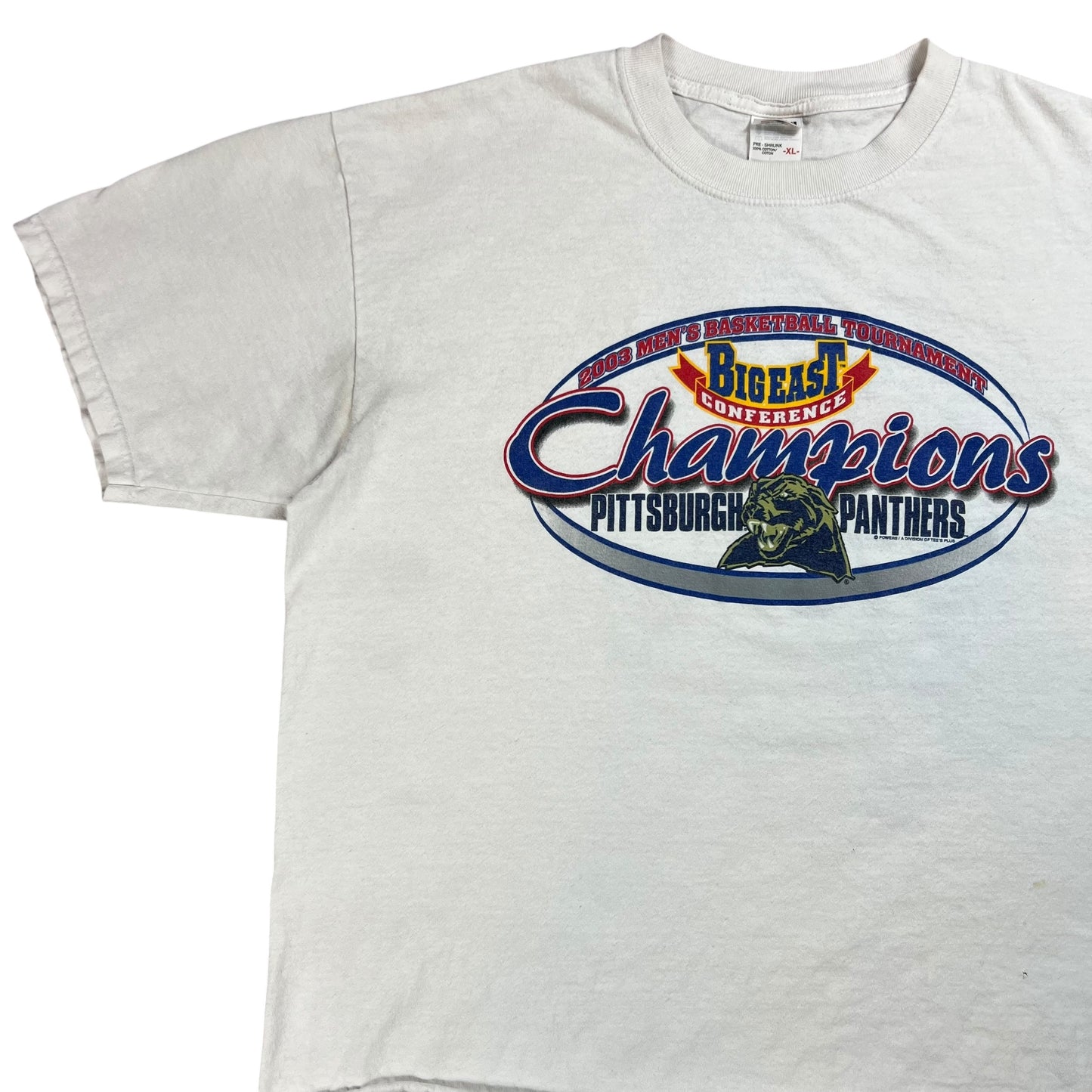 Vintage 2003 University of Pittsburgh Pitt Panthers Basketball Big East champions tee (XL)