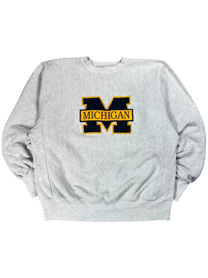Vintage 90s University of Michigan Wolverines reverse weave style crewneck (L)
