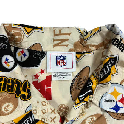 Vintage Y2K Pittsburgh Steelers all over print Hawaiian shirt (XL)