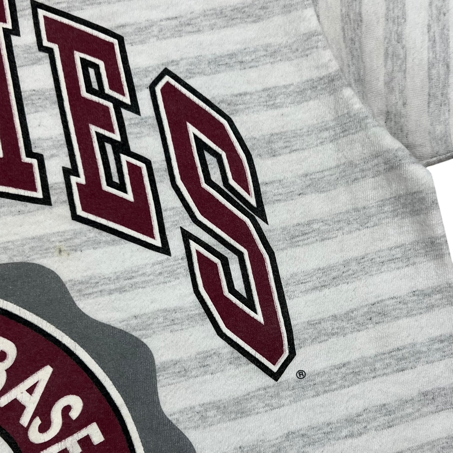 Vintage 1991 Philadelphia Phillies old logo striped tee (L)