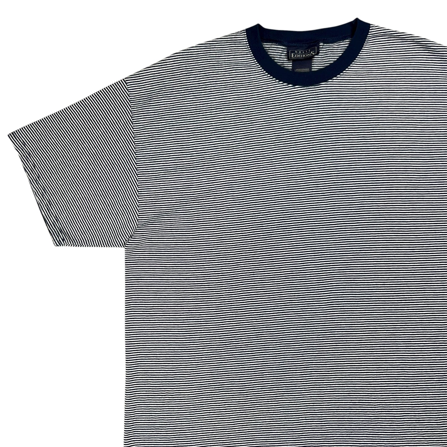 Vintage 90s navy white striped tee (XL)