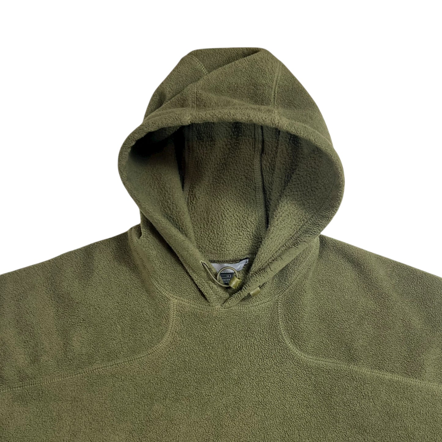 Vintage Y2K Nike mini spellout olive green fleece hoodie (XL)