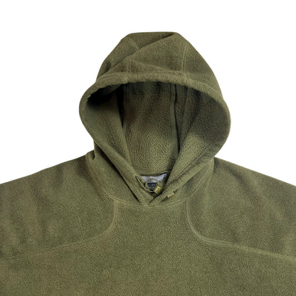 Vintage Y2K Nike mini spellout olive green fleece hoodie (XL)