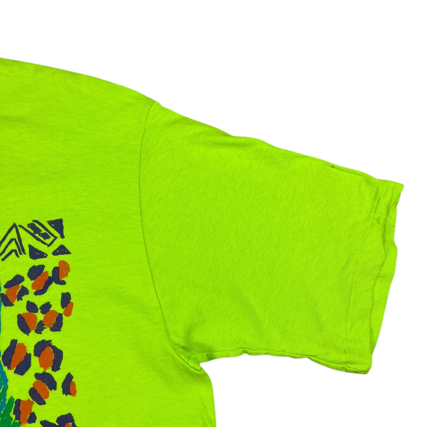 Vintage 90S GAP lime green abstract art tee (L) DS NWT