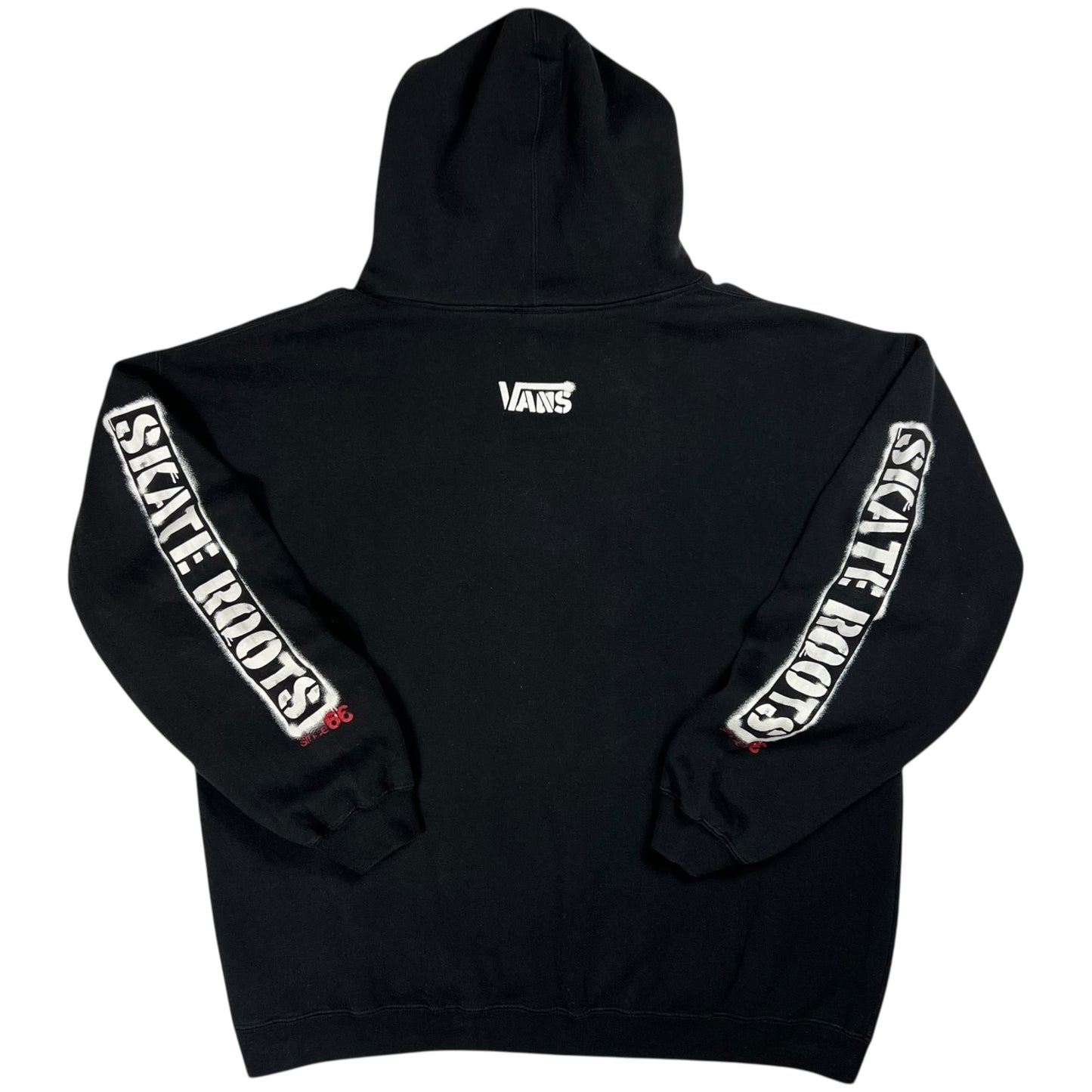 Vintage 90s Vans Skate Roots Off the Wall sleeve print hoodie (XL)