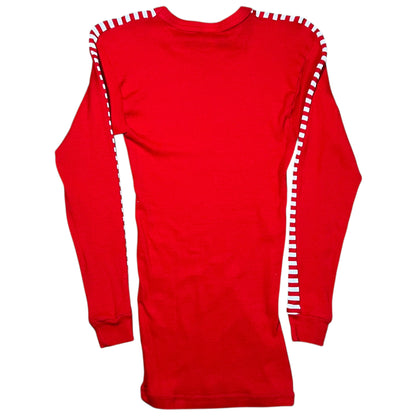 Vintage 80s Helly Hansen red checkered sleeve print long sleeve thermal shirt (S)