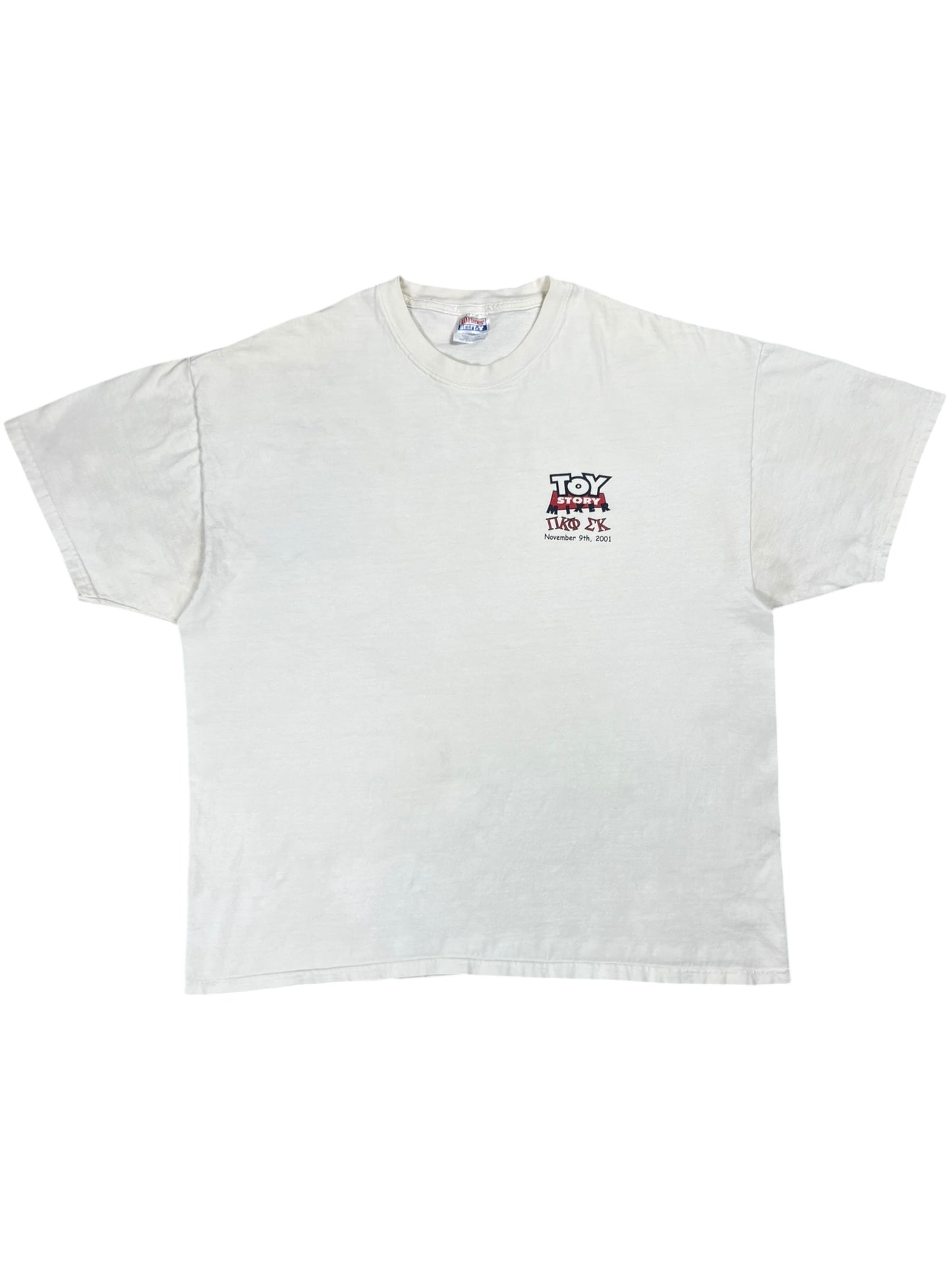 Vintage 2001 Toy Story Frat Parody “A BUZZ OR WOODY GUARANTEED” tee (XL)