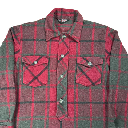 Vintage 1950s Woolrich wool plaid Henley flannel shirt (M)