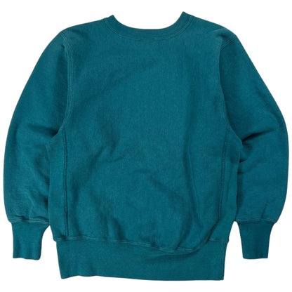 Vintage 90s Champion Reverse Weave blank teal crewneck (S)