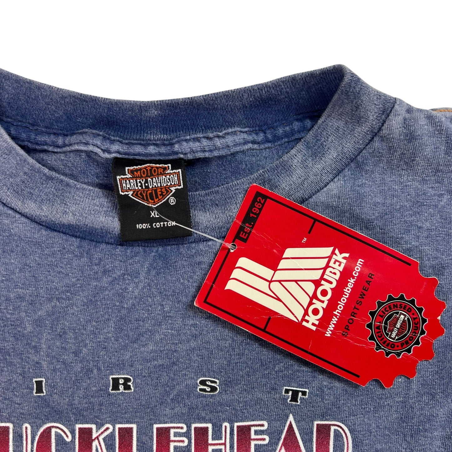 Vintage 2001 Harley Davidson Motorcycles Knucklehead acid wash tee (XL) DS NWT