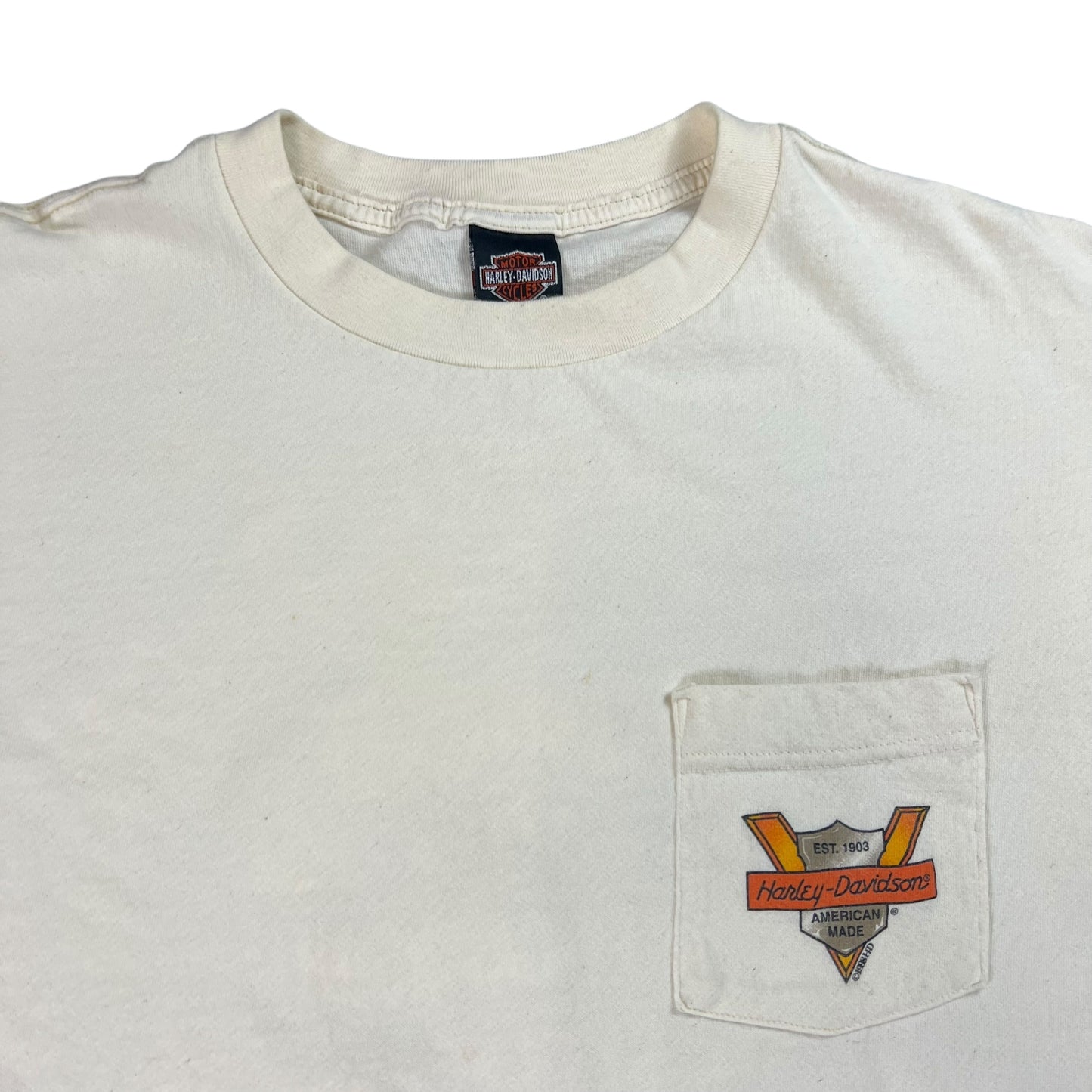 Vintage 1998 Harley Davidson flames pocket tee (XL)