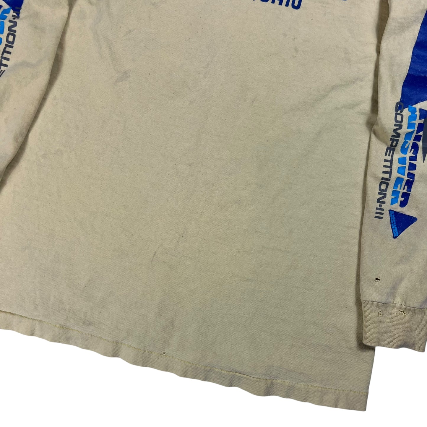 Vintage 80s Suzuki Answer RM distressed long sleeve print shirt (M)