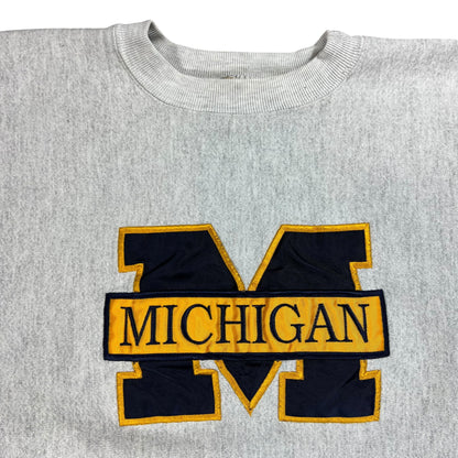 Vintage 90s University of Michigan Wolverines reverse weave style crewneck (L)