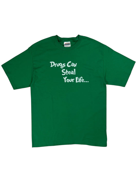 Vintage Y2K Drugs Can Steal Your Life… Like the Grinch Stole Christmas tee (S)