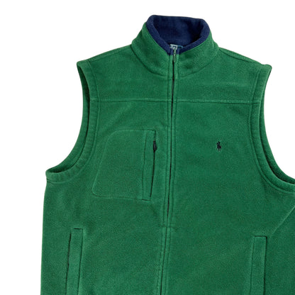 Vintage 90s Polo Ralph Lauren green fleece vest (M)