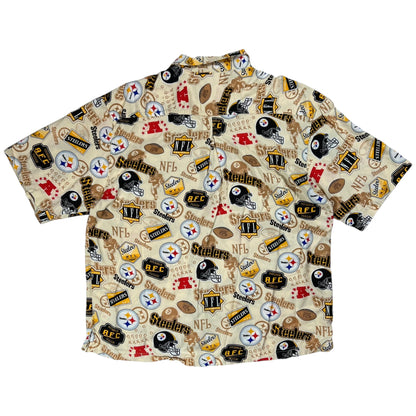 Vintage Y2K Pittsburgh Steelers all over print Hawaiian shirt (XL)