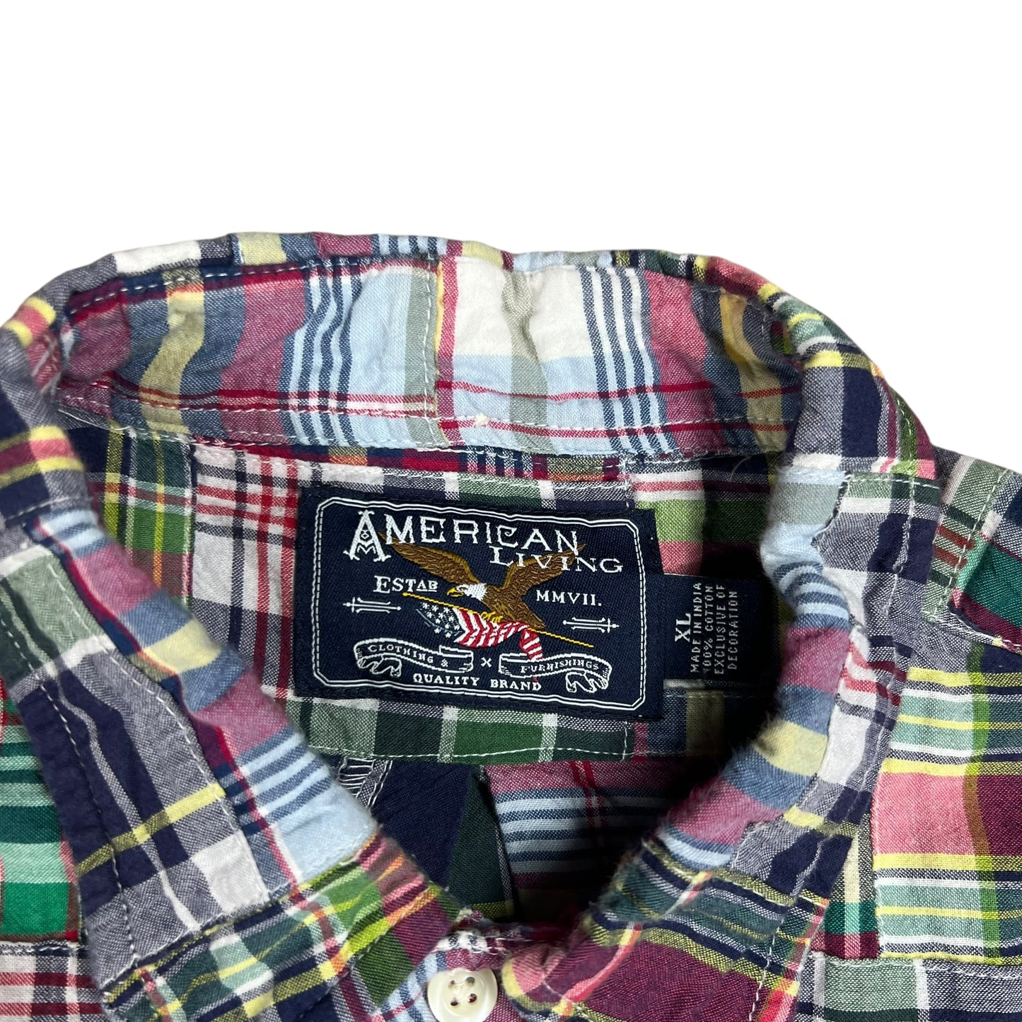 Vintage Y2K American Living Madras button up shirt (XL)