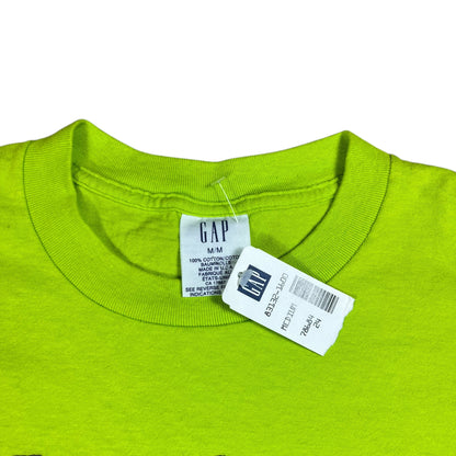 Vintage 90S GAP lime green abstract art tee (L) DS NWT