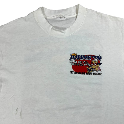 Vintage 1998 Big Johnson Body Shop raunchy NSFW tee (L)