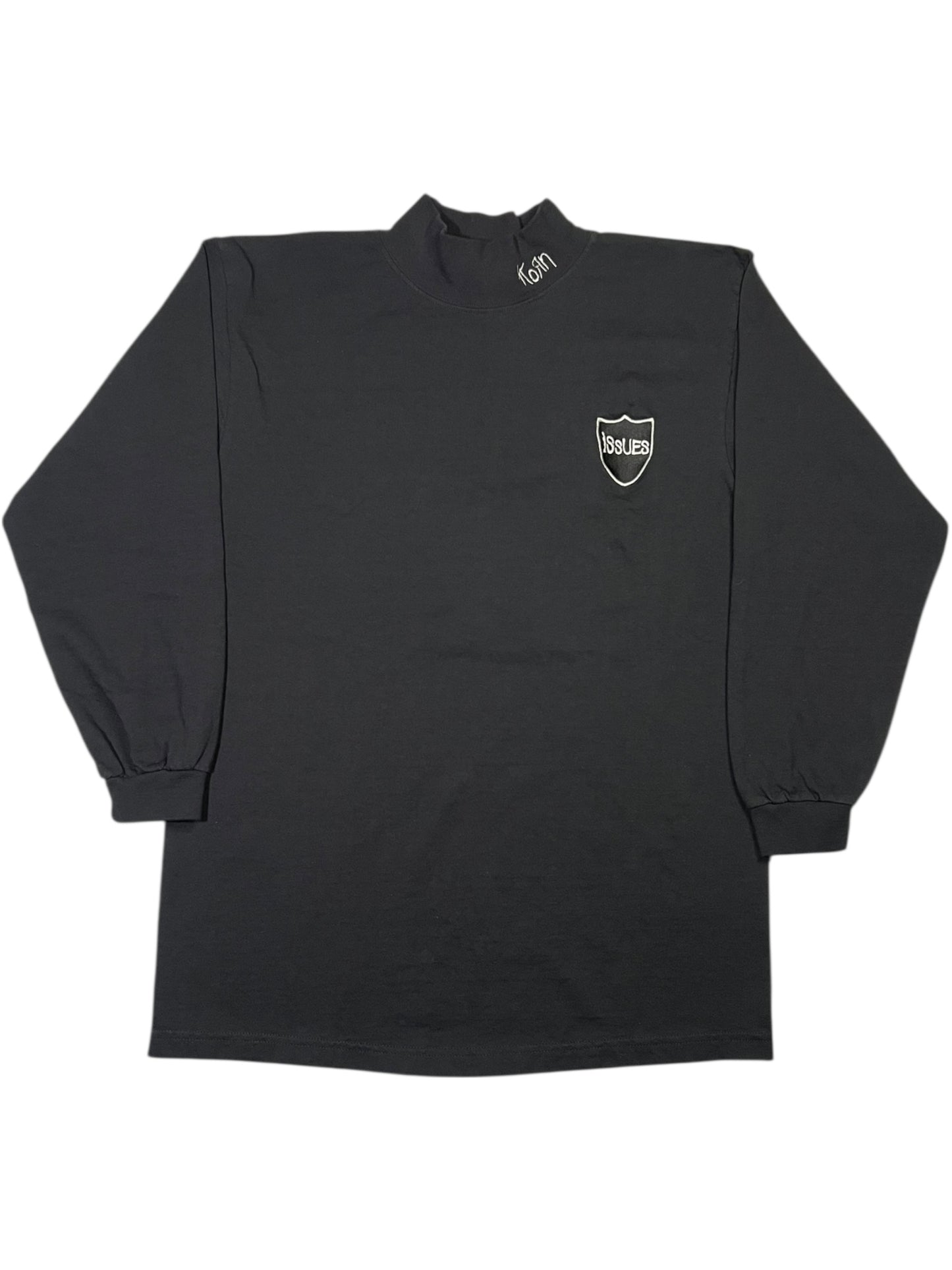 Vintage 90s Giant KORN Issues mock neck long sleeve band shirt (L)