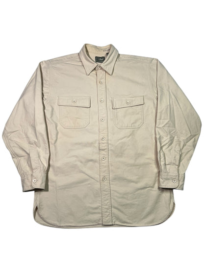 Vintage 90s L.L. Bean cream chamois button up shirt (M)