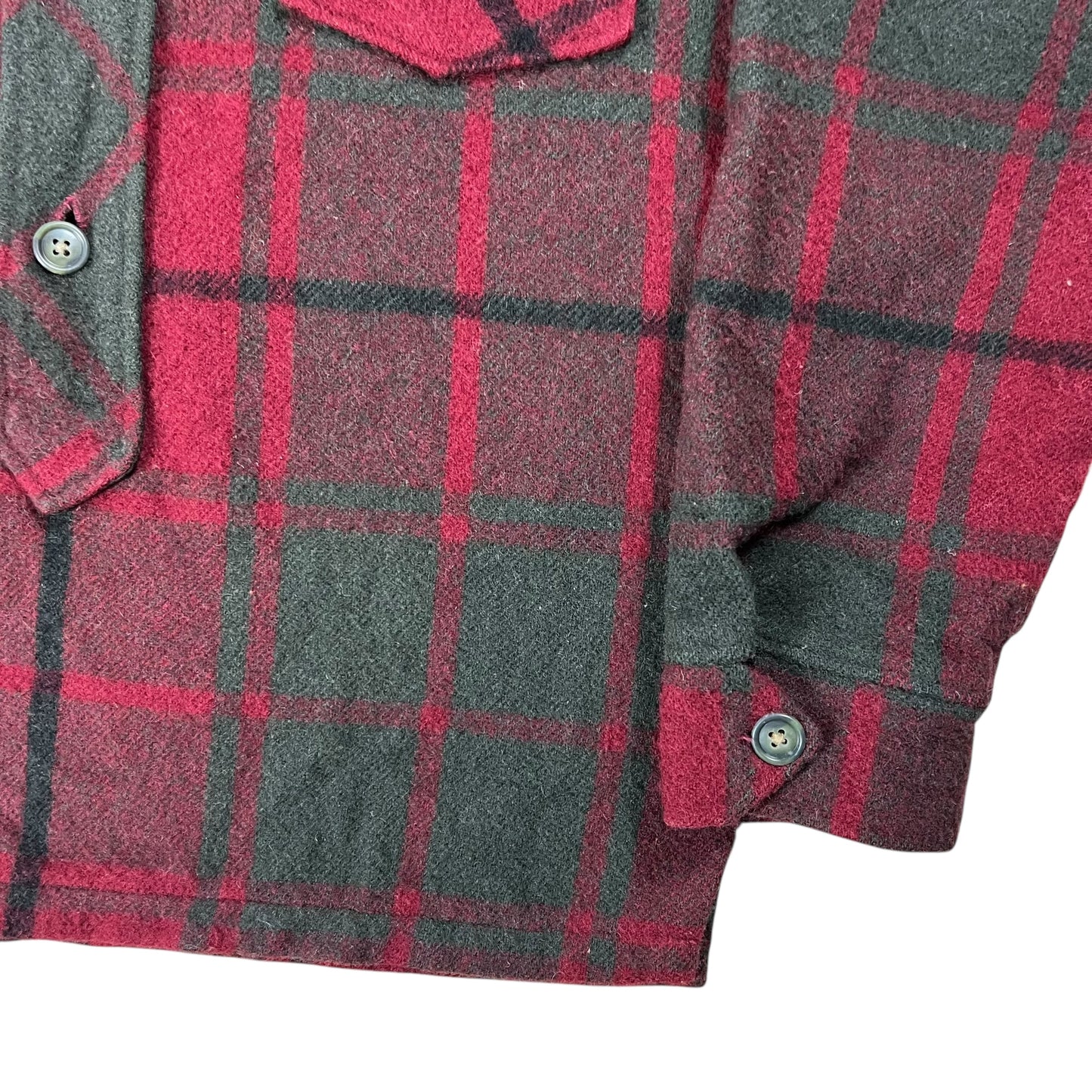 Vintage 1950s Woolrich wool plaid Henley flannel shirt (M)