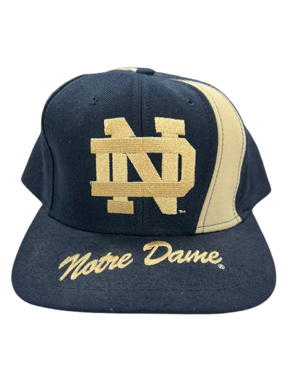 Vintage 90s Nutmeg Notre Dame Fighting Irish brim script SnapBack