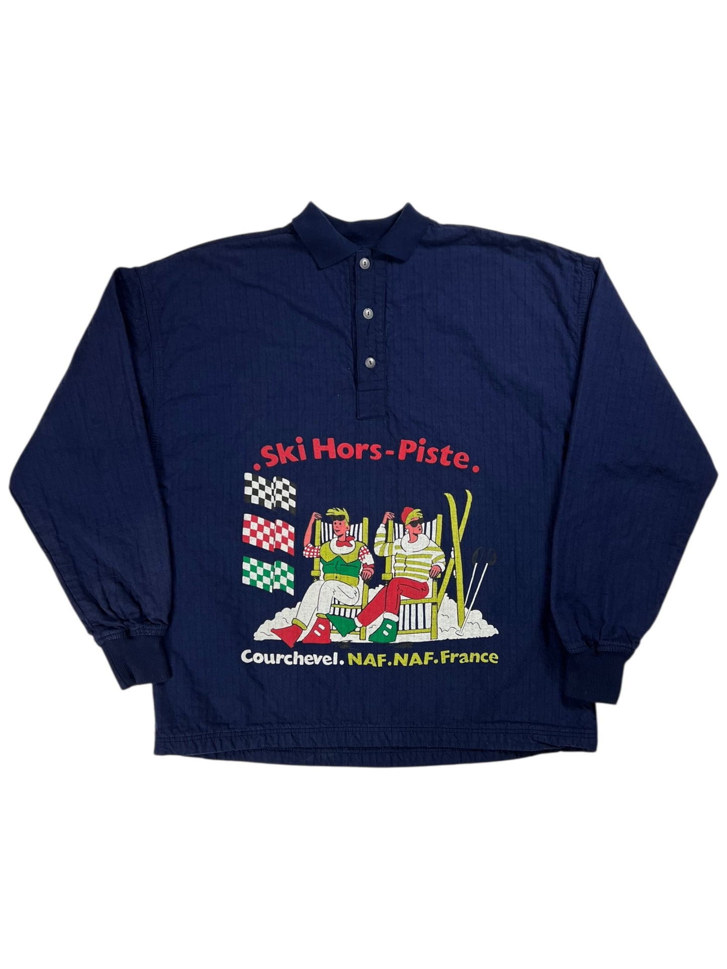 Vintage 90s Ski Hors-Piste French back country skiing crewneck (L)