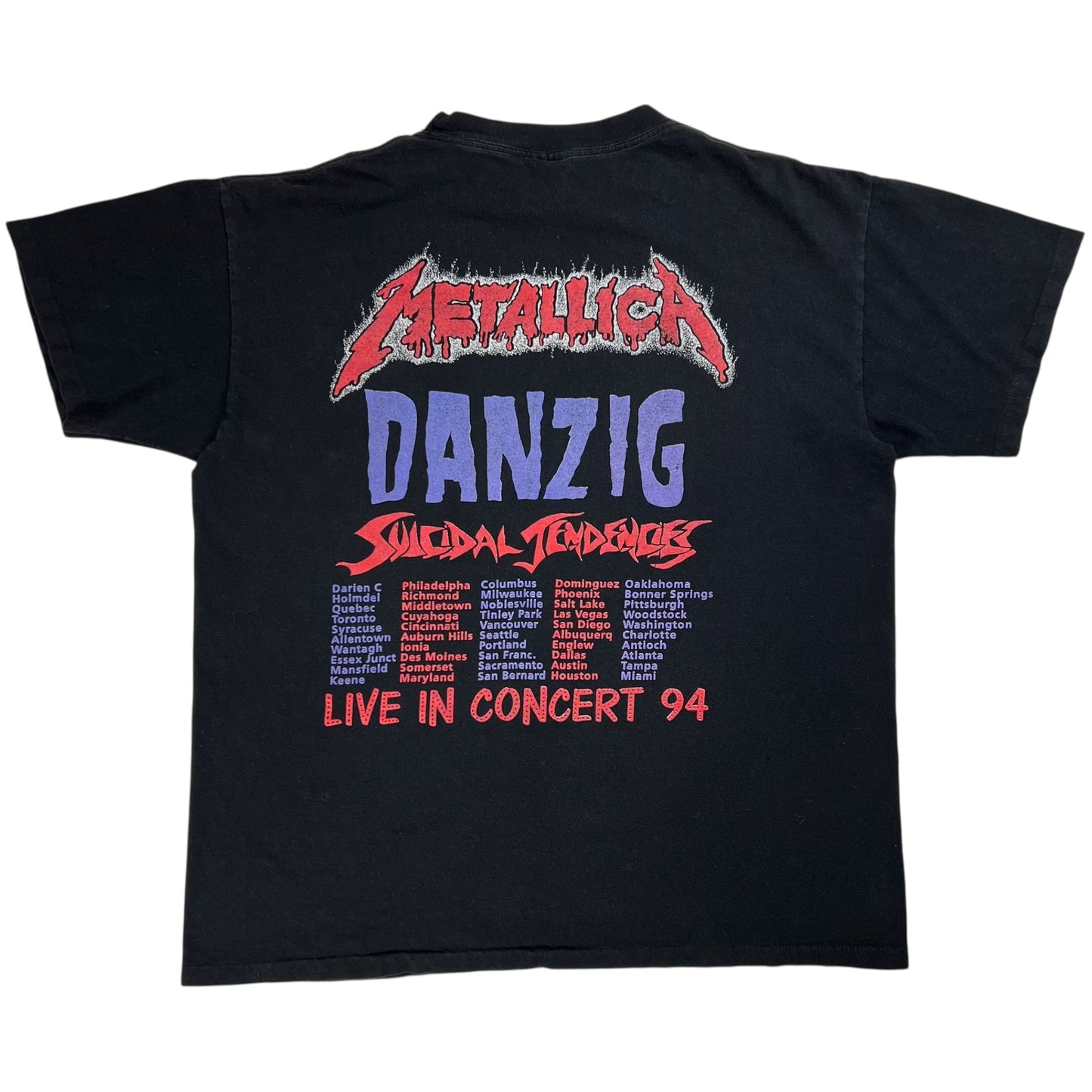 Vintage 1994 Metallica Danzig Suicidal Tendencies tour band tee (XL)