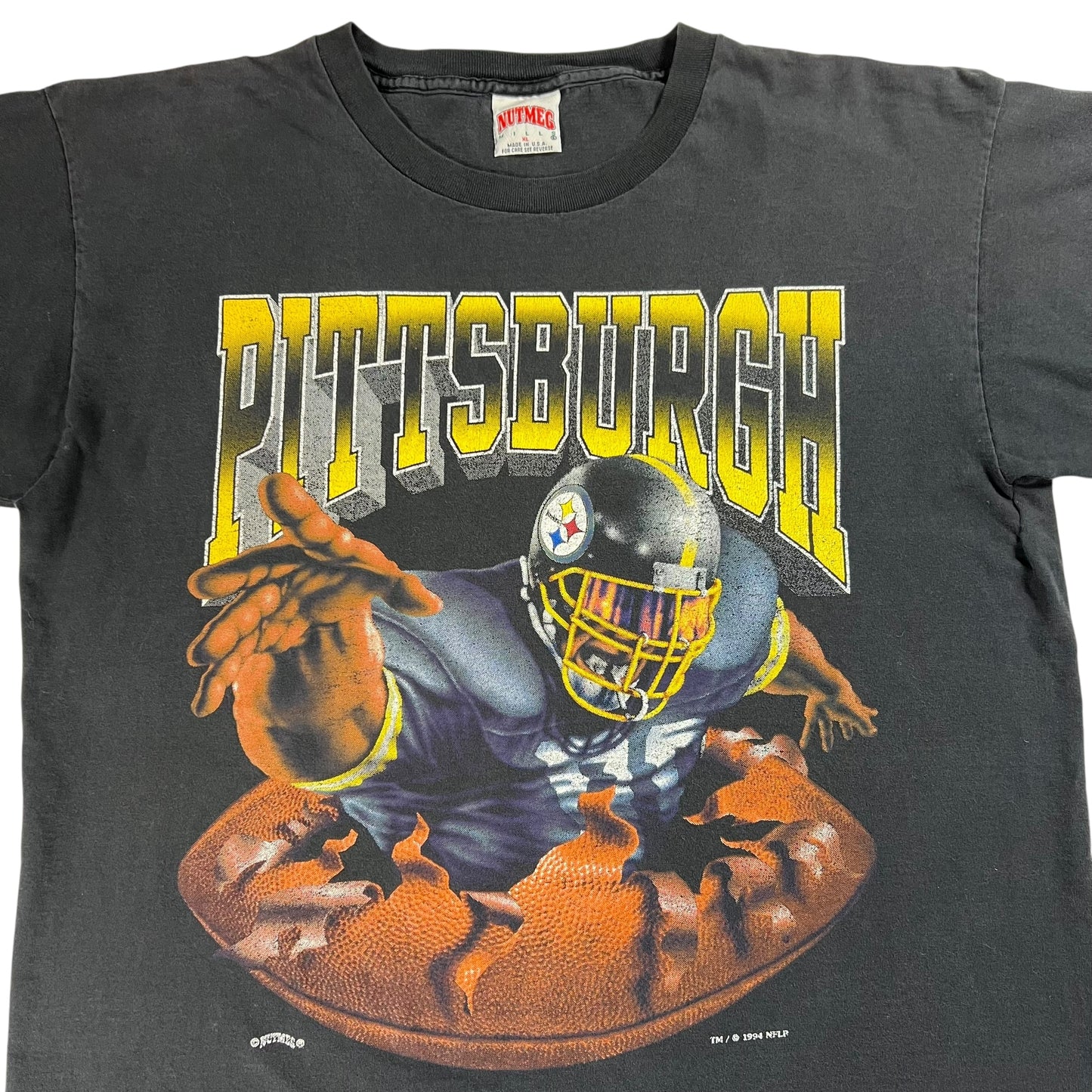 Vintage 1994 Nugmeg Pittsburgh Steelers break through faded tee (XL)