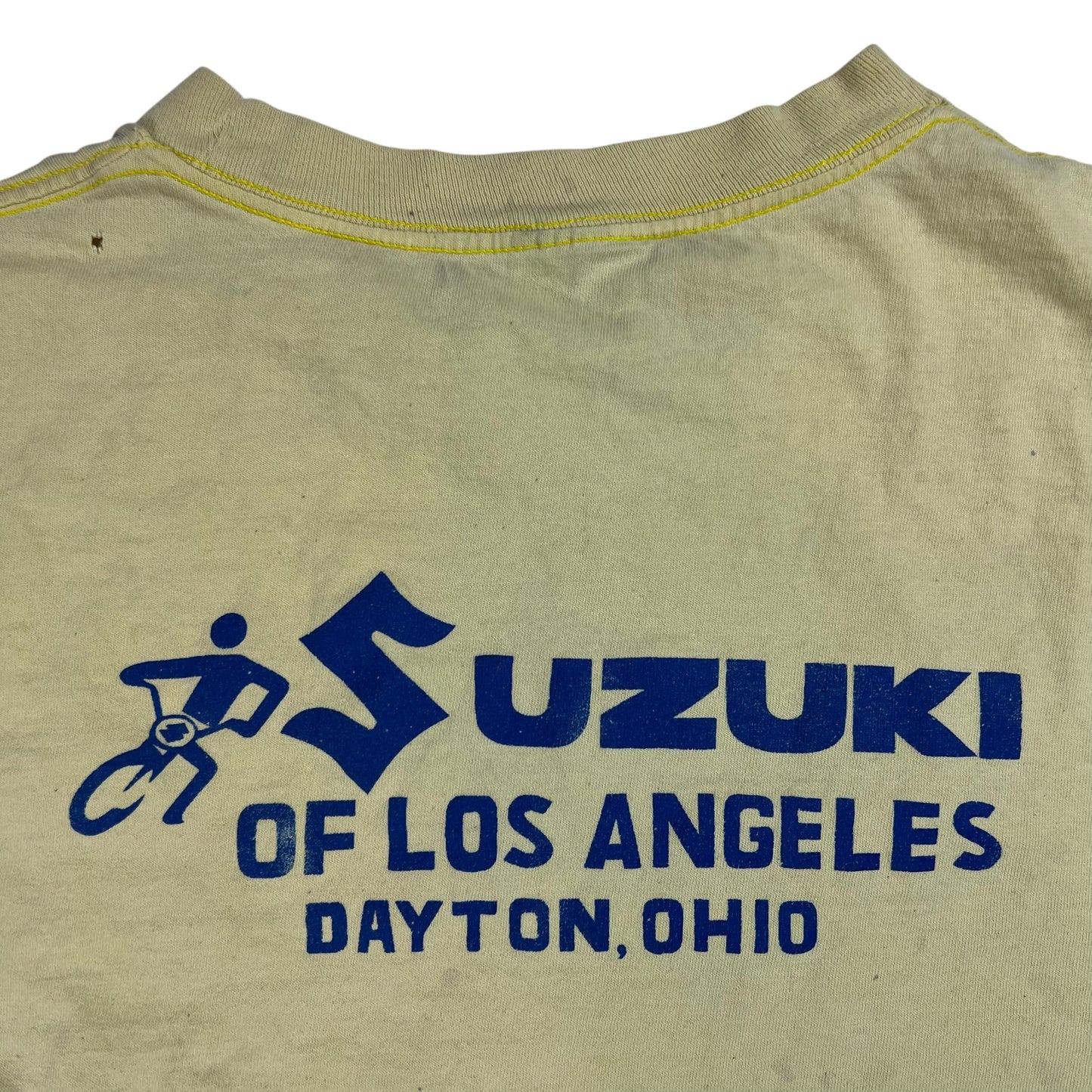 Vintage 80s Suzuki Answer RM distressed long sleeve print shirt (M)