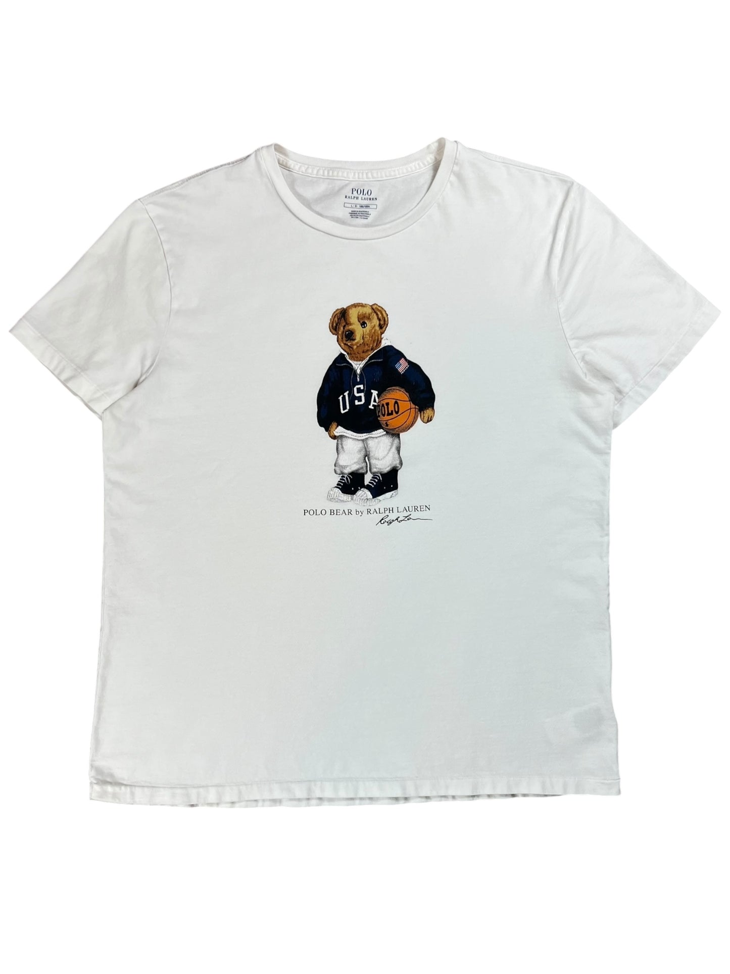 Y2K Polo Ralph Lauren Polo Bear basketball tee (L)