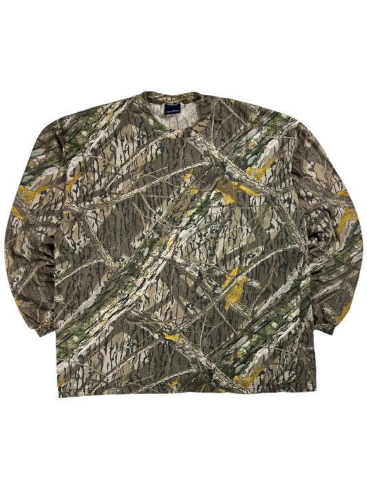 Vintage 90s Mossy Oak Camouflage long sleeve shirt (XL)