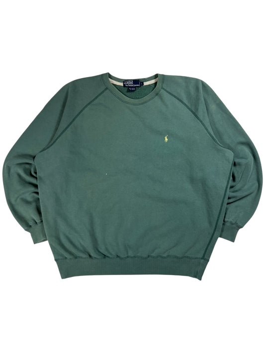Vintage 90s Polo Ralph Lauren mini horse faded mint green crewneck (L)