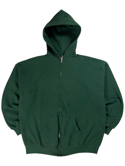 Vintage 90s Jerzees green full zip up hoodie (XL)