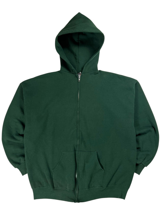 Vintage 90s Jerzees green full zip up hoodie (XL)