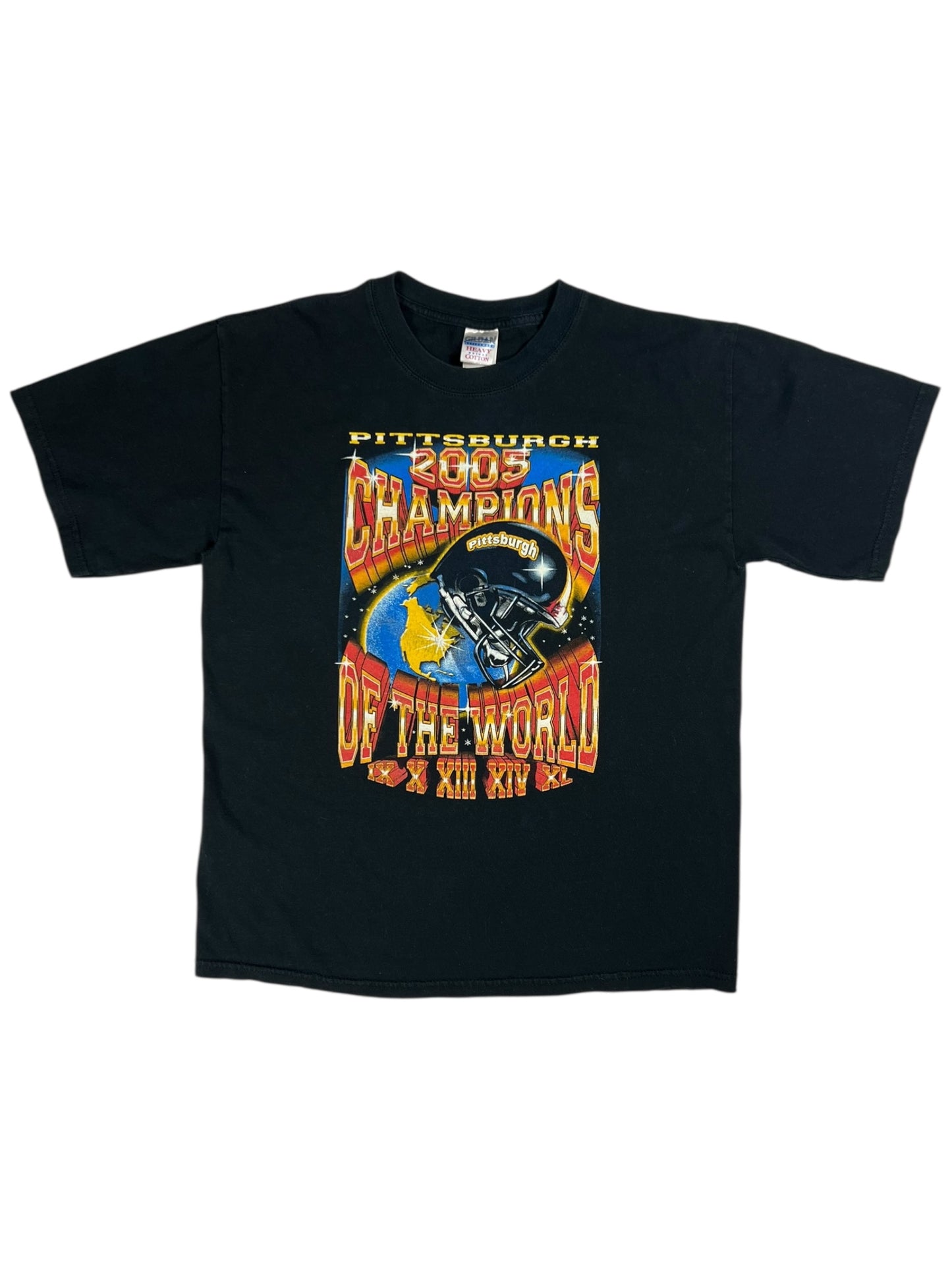 Vintage 2005 Pittsburgh Steelers Champions of the world faded tee (L)