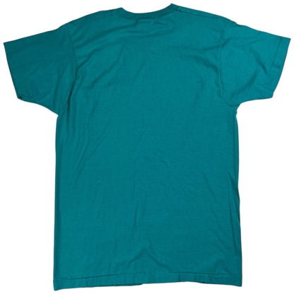 Vintage 80s Fruit of the loom teal selvedge pocket tee (L)