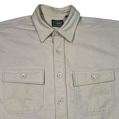 Vintage 90s L.L. Bean cream chamois button up shirt (M)