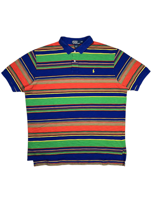 Vintage 90s Polo Ralph Lauren multicolor striped polo shirt (XXL)
