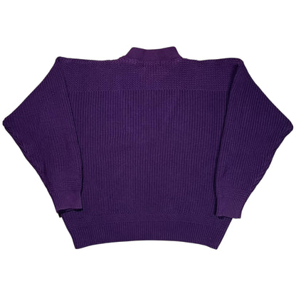 Vintage 90s Eddie Bauer purple knit Henley sweater (L)
