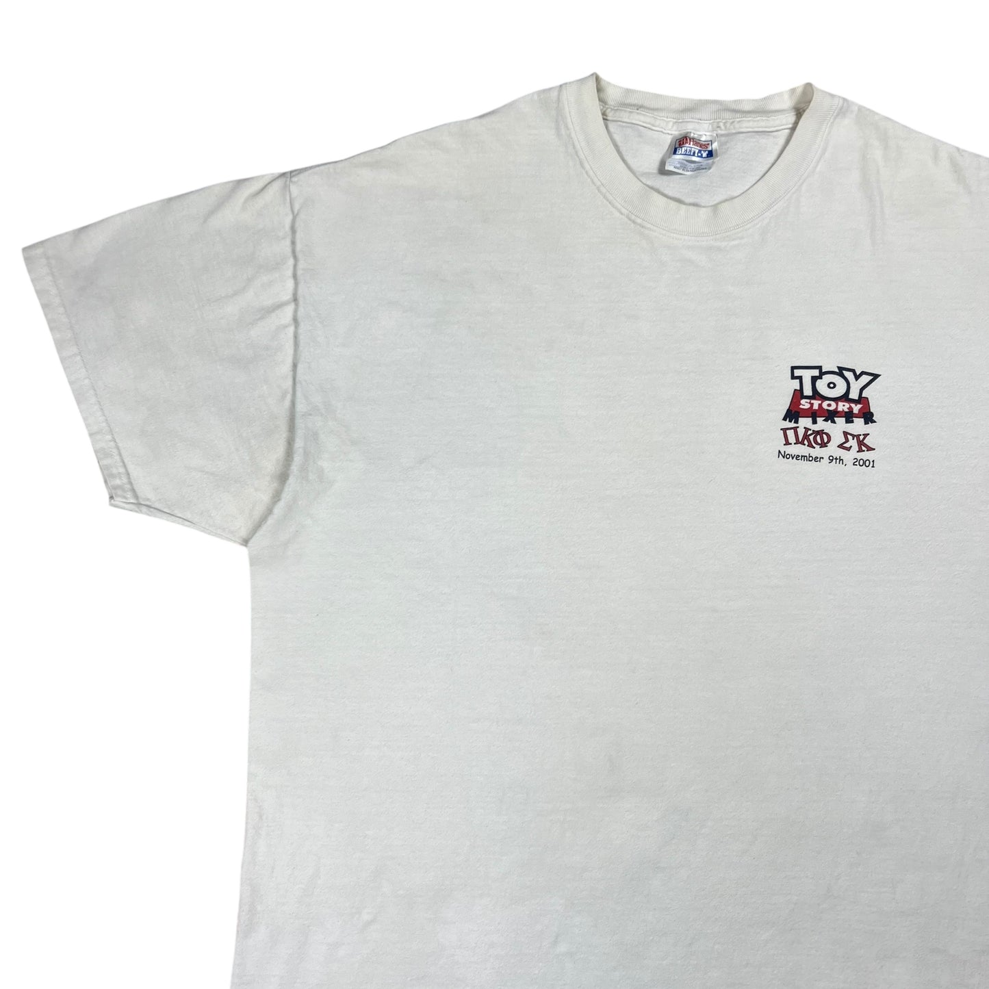 Vintage 2001 Toy Story Frat Parody “A BUZZ OR WOODY GUARANTEED” tee (XL)