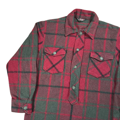Vintage 1950s Woolrich wool plaid Henley flannel shirt (M)