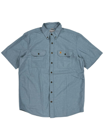 Vintage Y2K Carhartt blue button down work shirt (L)