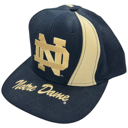 Vintage 90s Nutmeg Notre Dame Fighting Irish brim script SnapBack