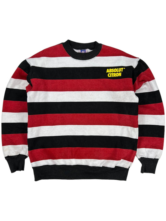 Vintage 90s Absolut Citron striped crewneck (L)