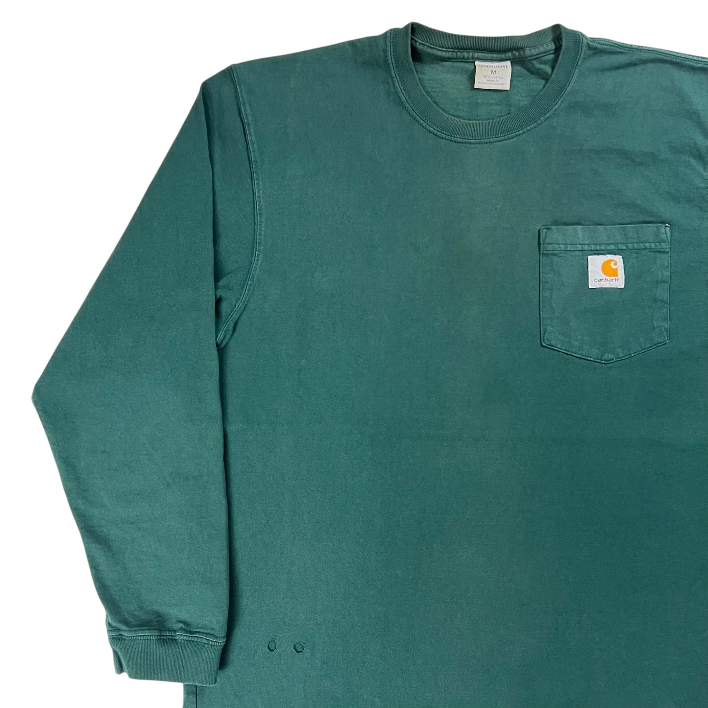 Vintage Y2K Carhartt forest green long sleeve pocket shirt (L)