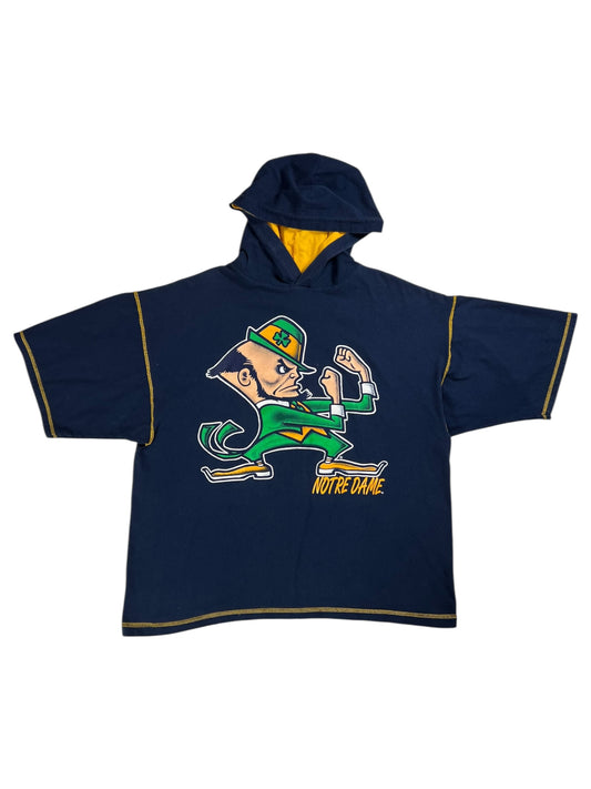 Vintage 90s Notre Dame Fighting Irish Leprechaun double hoodie tee (XXL)