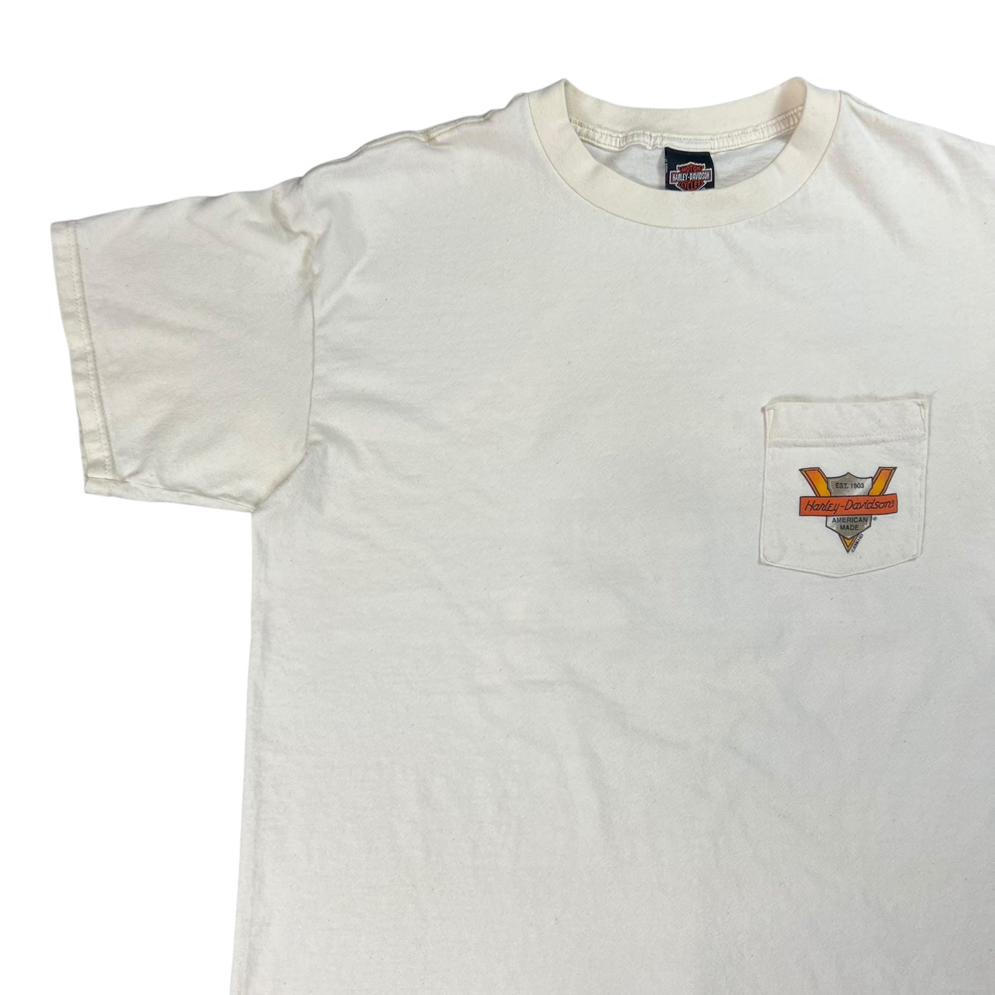 Vintage 1998 Harley Davidson flames pocket tee (XL)